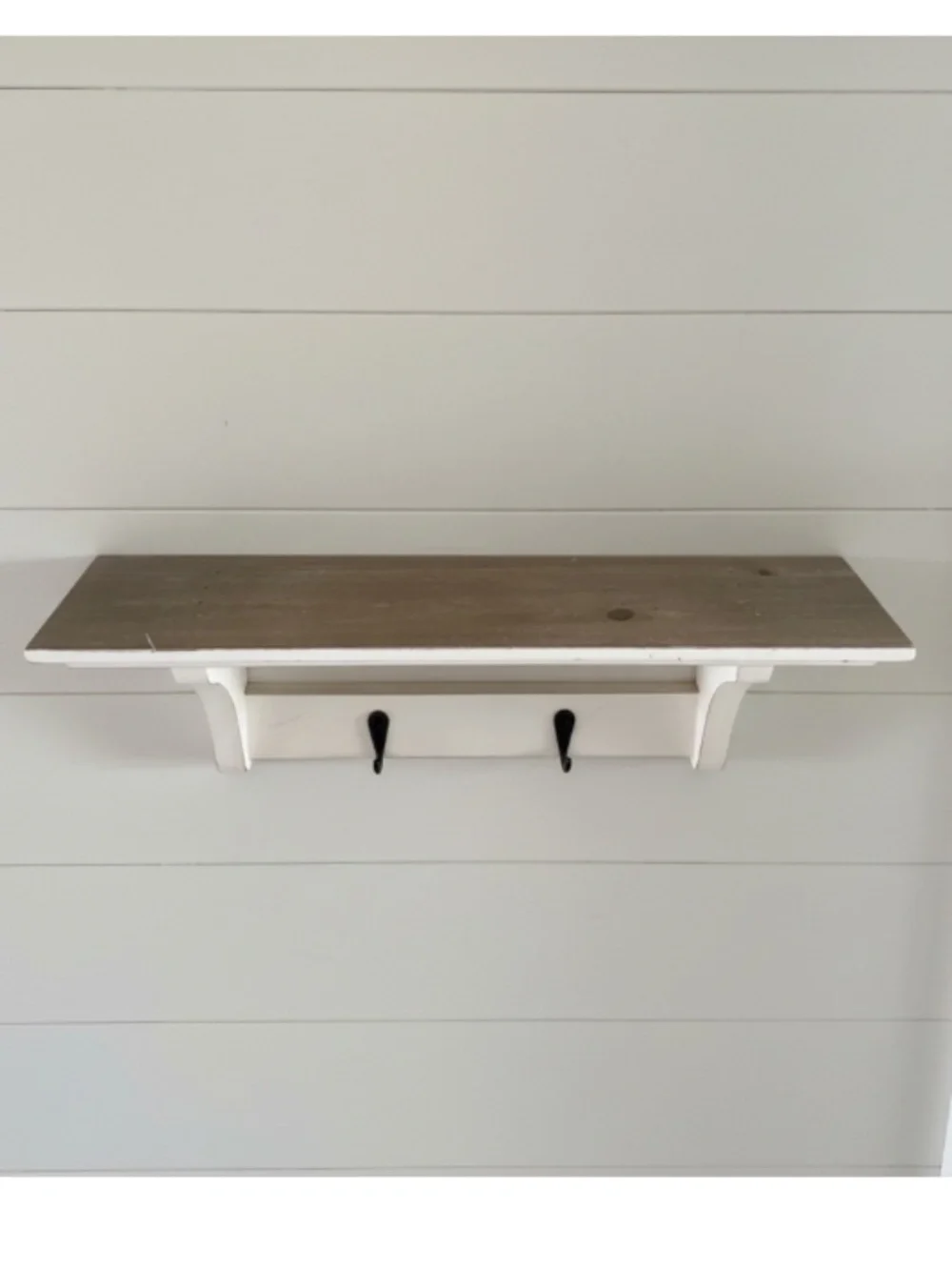 White Wall Shelf With Hooks